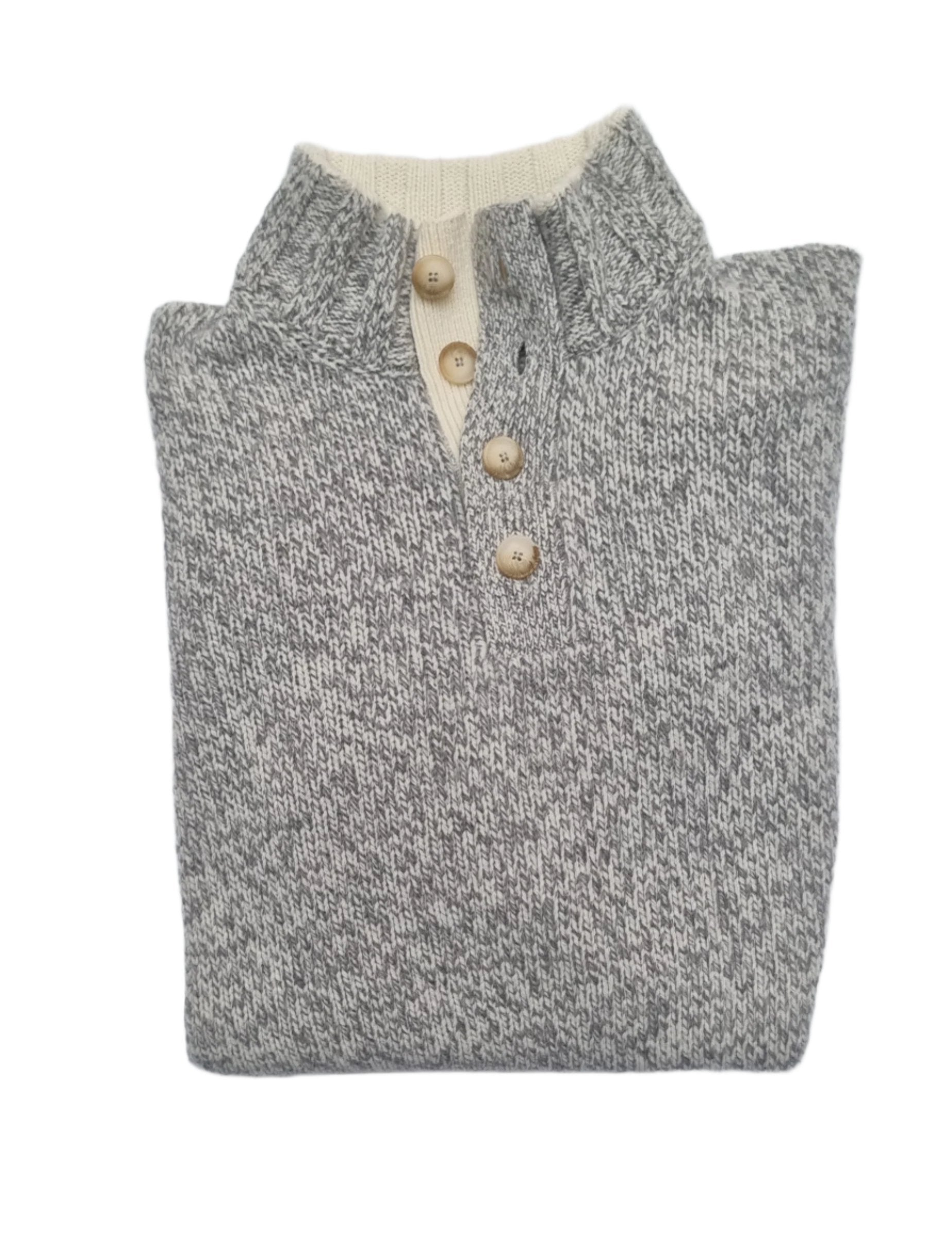 Gran Sasso Button Neck Sweater blends timeless elegance with modern comfort, making it a perfect choice for any wardrobe. 