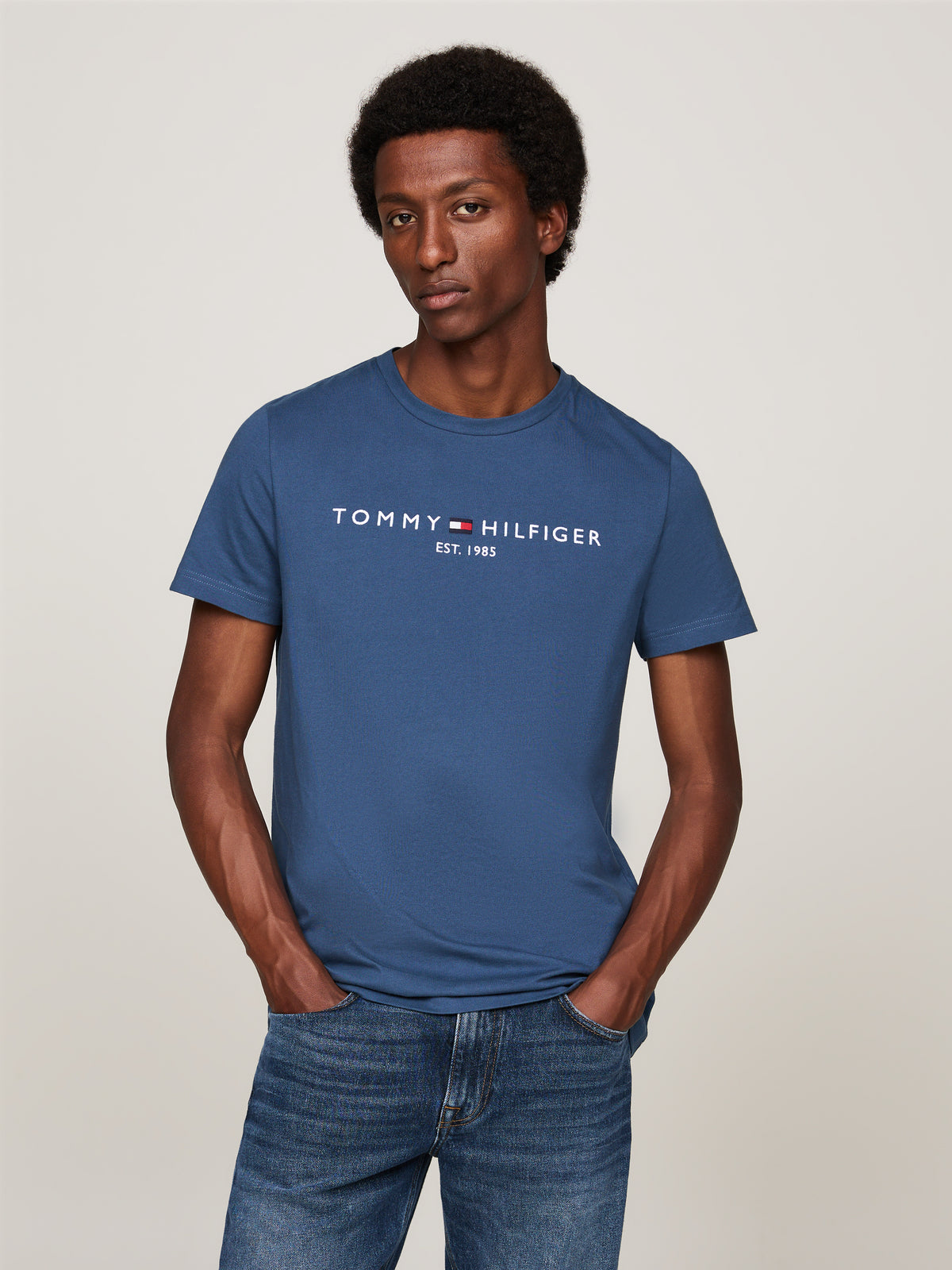 Tommy Hilfiger -  LOGO TEE Blue