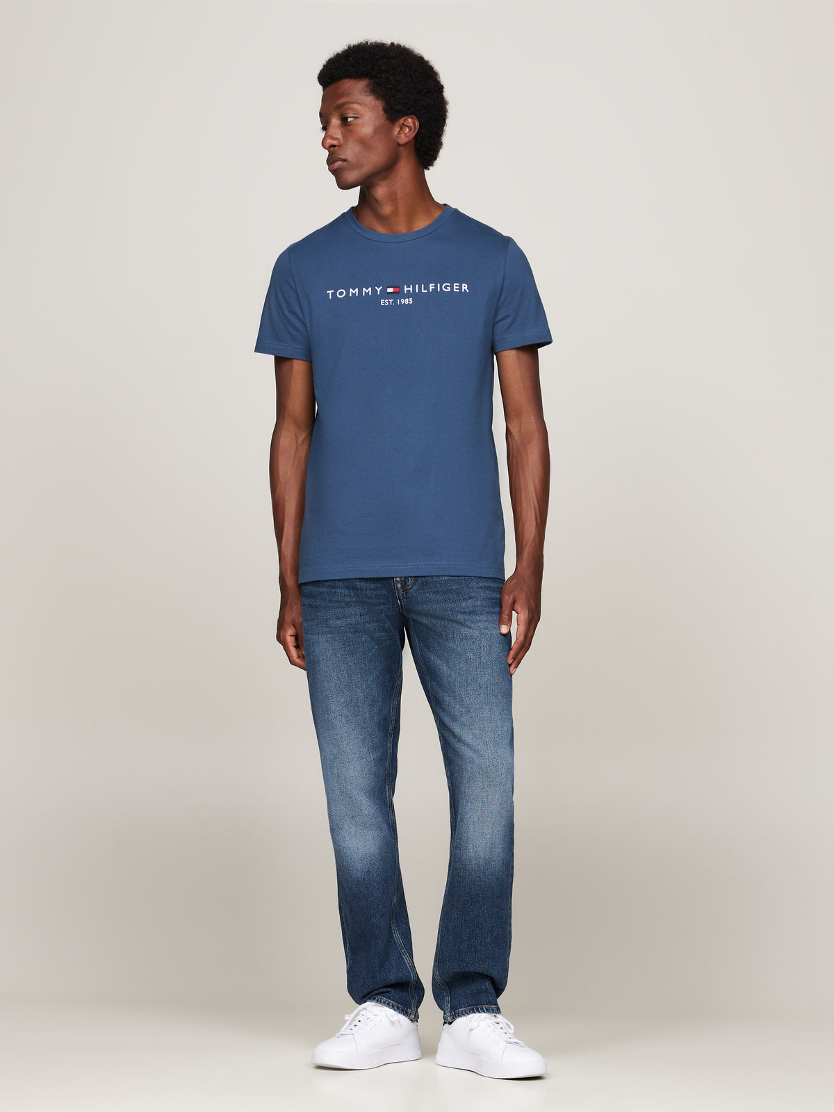 Tommy Hilfiger -  LOGO TEE Blue