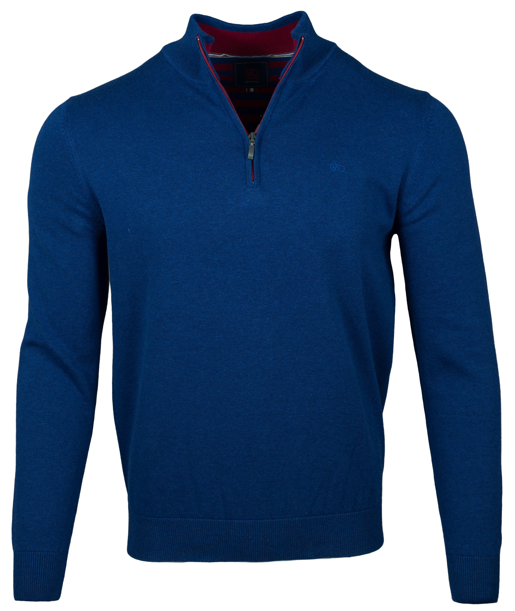 André Tory 1/4 Zip Jumper. Featuring a modern quarter-zip design and soft, breathable fabric, this versatile knitwear piece is perfect for any season.