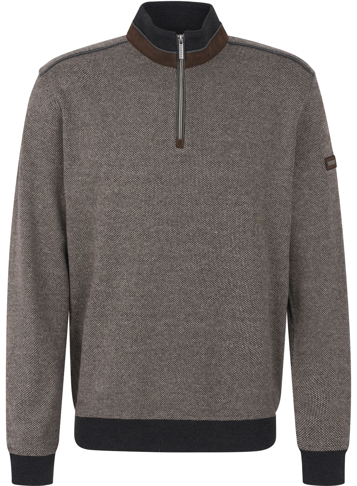 Bugatti 1/4 Zip with Pin Dot Long Sleeve Top offers a refined blend of casual comfort and stylish detailing. Featuring a subtle pin dot pattern, this top brings a modern twist to a classic design. The 1/4 zip closure allows for adjustable ventilation